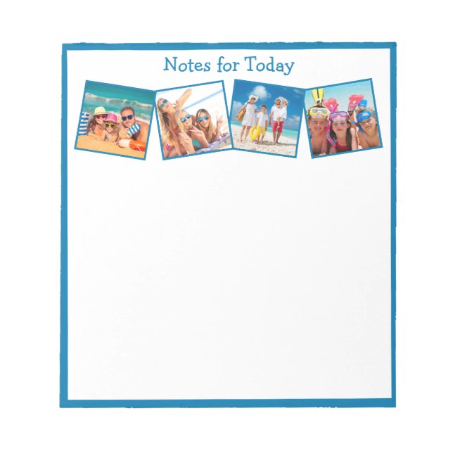 Fun Family Fotos Blue Notes for Today Notizblock (Vorderseite)