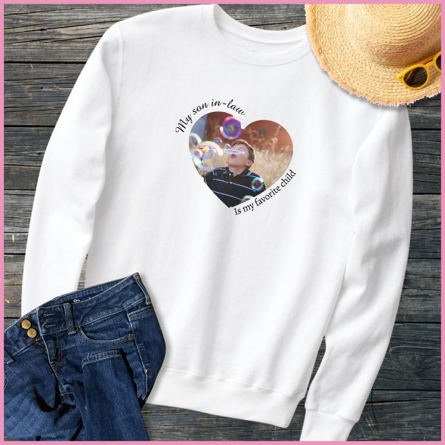 Fun Family Quote 1 Photo Heart Mother In Law Sweatshirt (Von Creator hochgeladen)