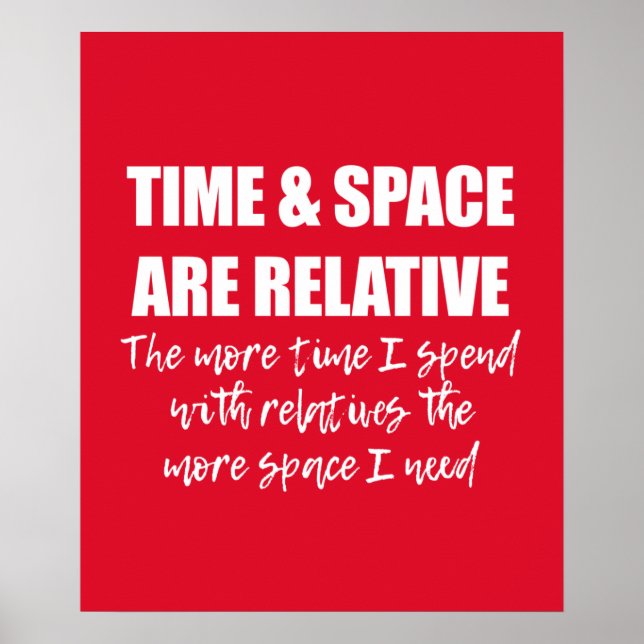 Fun Family Quote Typografie Red Poster (Vorne)