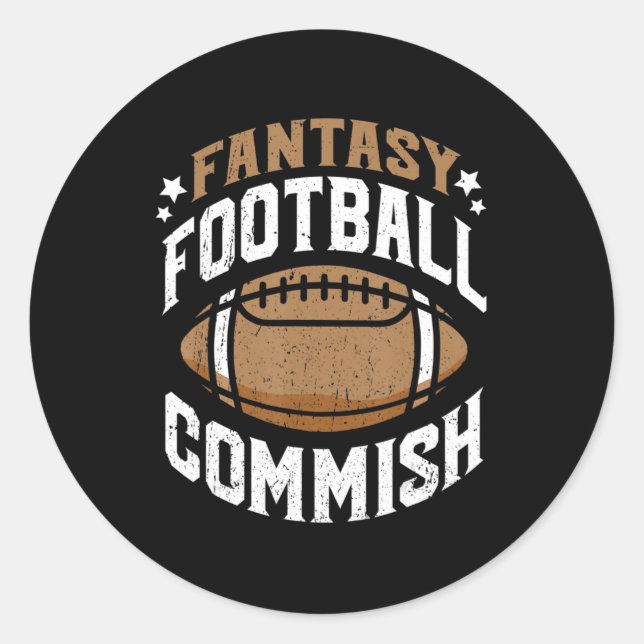 Fun Fantasy Football EU-Kommissar Männer Runder Aufkleber (Vorderseite)