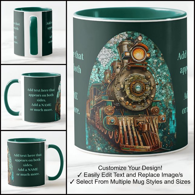 Fun Fantasy Steampunk Bahn Aqua Imitate Mosaic 066 Tasse (Von Creator hochgeladen)