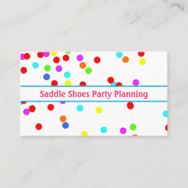 Fun, farbenfrohe Confetti Party Planer Business Ca Visitenkarte