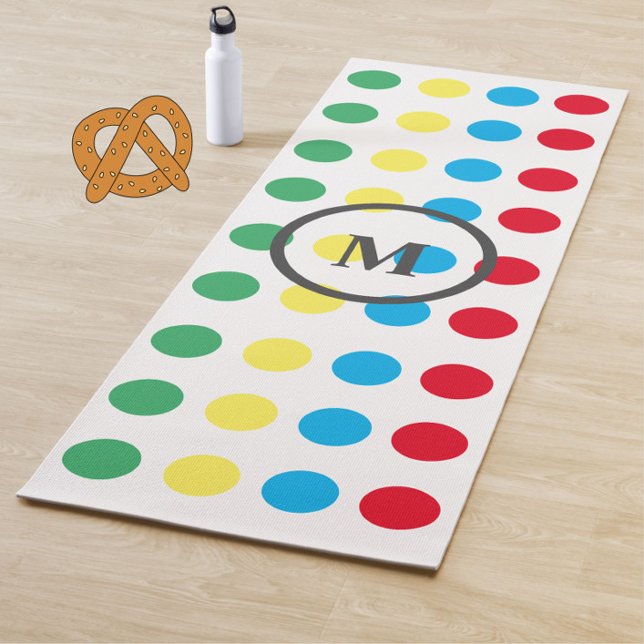 Fun farbenfrohe Dots Muster Monogram Yoga Mat Yogamatte (Add fun to your exercise routine with this colorful dots retro monogram yoga mat!)