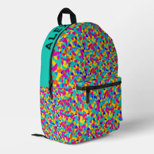 Fun farbenfrohe geometrische Regenbogenfarben Abst Bedruckter Rucksack