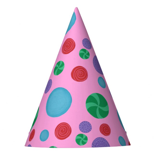 Fun farbenfrohe Maße Polka Dots Party Hats Partyhütchen (Vorderseite)