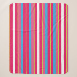 Fun farbenfrohe Multistreifen Sherpadecke
