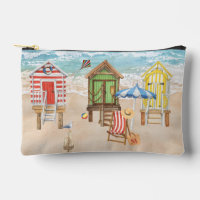 Fun farbenfrohe Strandkabinen Wasser Monogramm