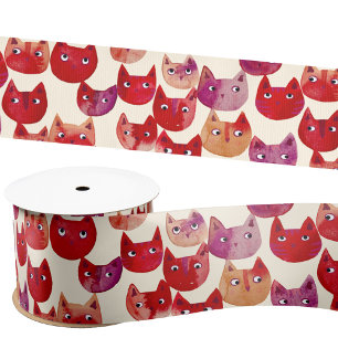 Fun farbenfrohe Wasserfarbe Muster Satinband
