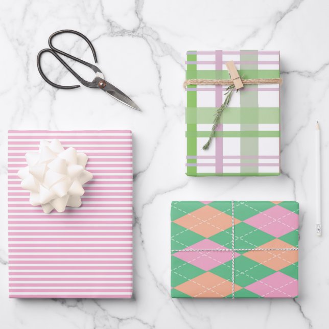 Fun farbige Muster Packpapier Set Geschenkpapier Set (Vorderseite)