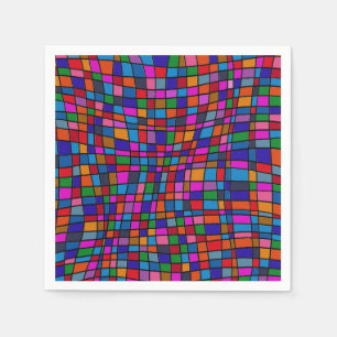 Fun farbiges Mosaikfliesen-Muster Serviette