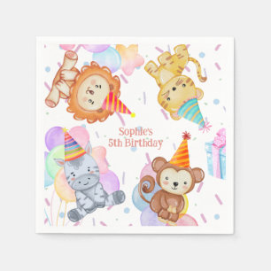 Fun farbiges Party Tiere Safari Geburtstag Serviette