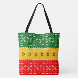 Fun farbiges rotes Gold und grünes Tribal Muster