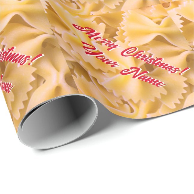 Fun farfalla italienische Pasta formt Custom Weihn Geschenkpapier (Rolleneckpunkt)