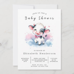 Fun Farm Calf Kuh Baby Dusche Einladung