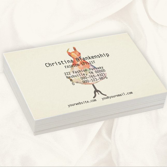 Fun Fashion Designer Mannequin Torso Custom Visitenkarte (Von Creator hochgeladen)