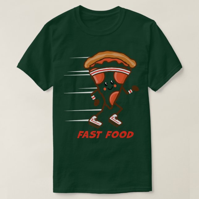Fun Fast Food Pizza läuft Headband Sneakers Hung T-Shirt (Design vorne)