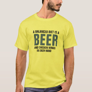 Fun Feinschmecker T-Shirt, Bier & Chicken Wings Lo T-Shirt