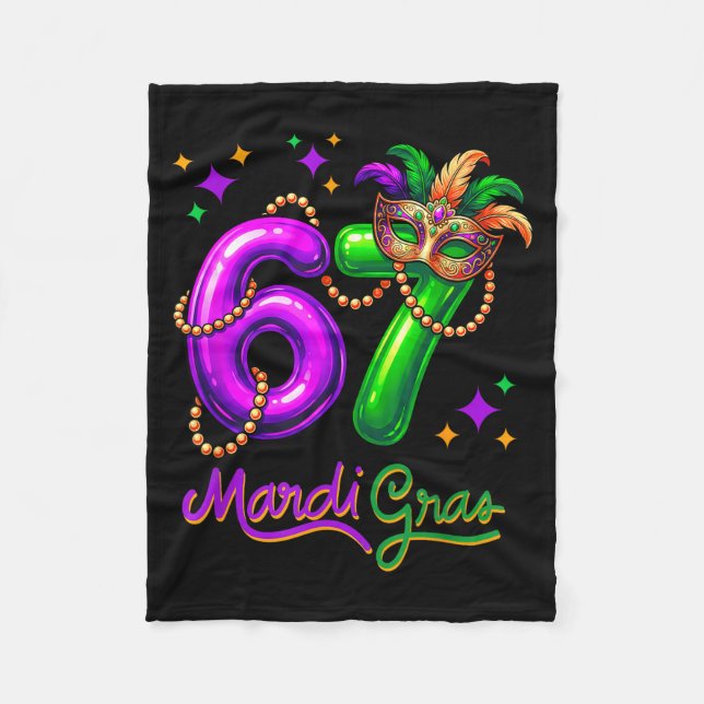 Fun Festive 67 Mardi Gras Party Balloons Beads Mas Fleecedecke (Vorderseite)