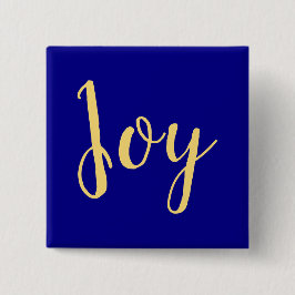 Fun Festive Elegant Holiday JOY Script. Königsblau Button