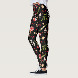 Fun Festive farbenfrohe Weihnachts Candy Muster Leggings