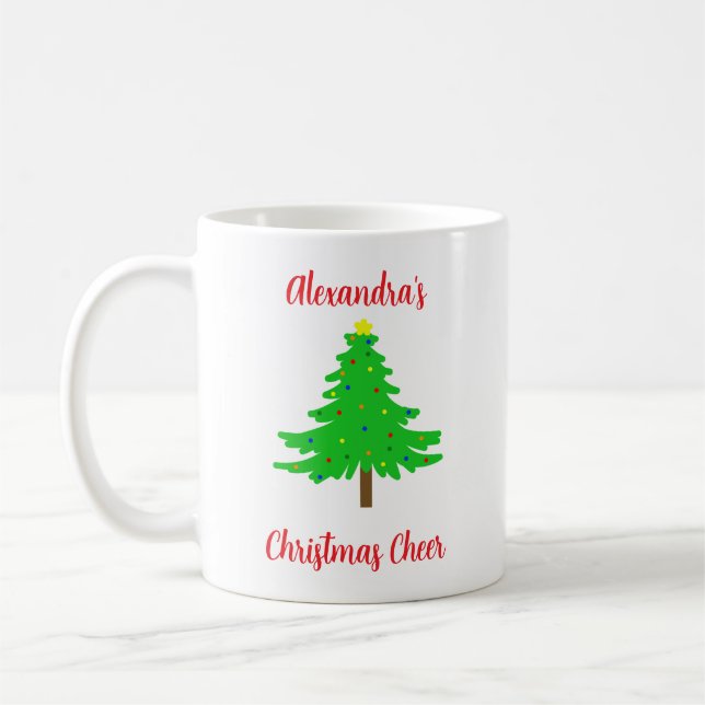Fun Festive Merry Christmas Trees Kaffeetasse (Links)