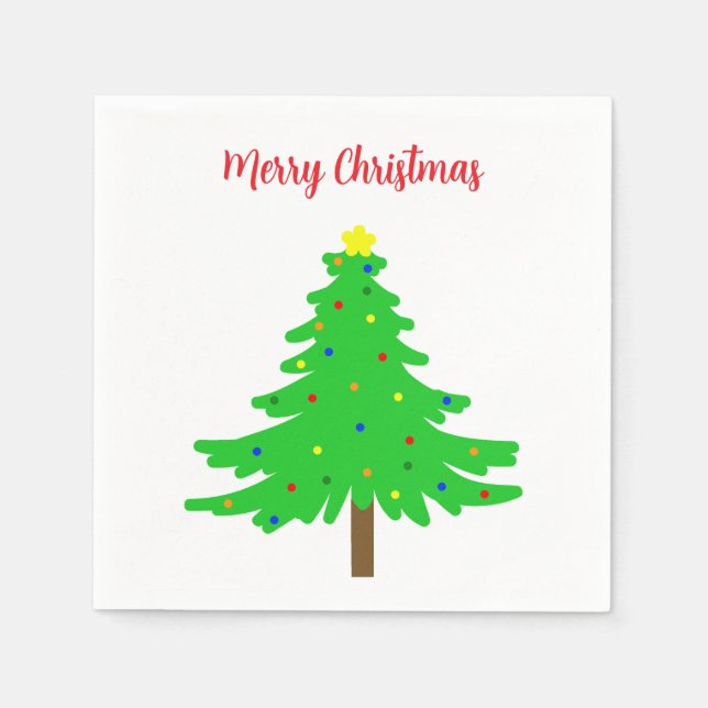 Fun Festive Merry Christmas Trees Serviette (Vorderseite)