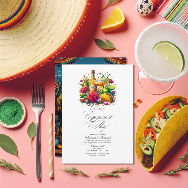 Fun Fiesta Let's Taco "über eine engagierte Partei Einladung (Fun Fiesta Let's Taco 'bout an Engagement Party Invitation)