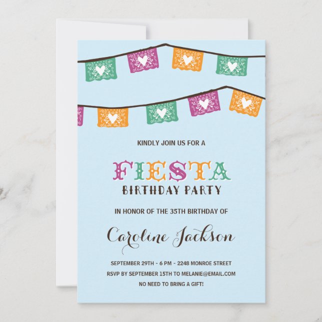 Fun Fiesta | Modern Birthday Party Einladung (Vorderseite)