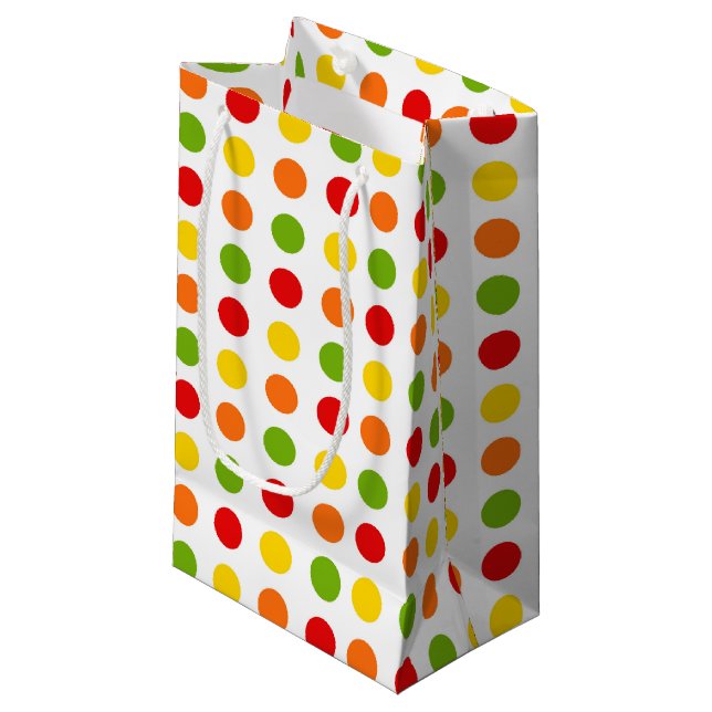 Fun Fiesta Polka Dot Geschenktüte (Vorderseite Schrägansicht)
