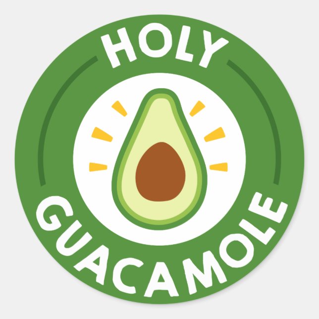 Fun Fiesta Wortart Guacamole Party Aufkleber (Vorderseite)