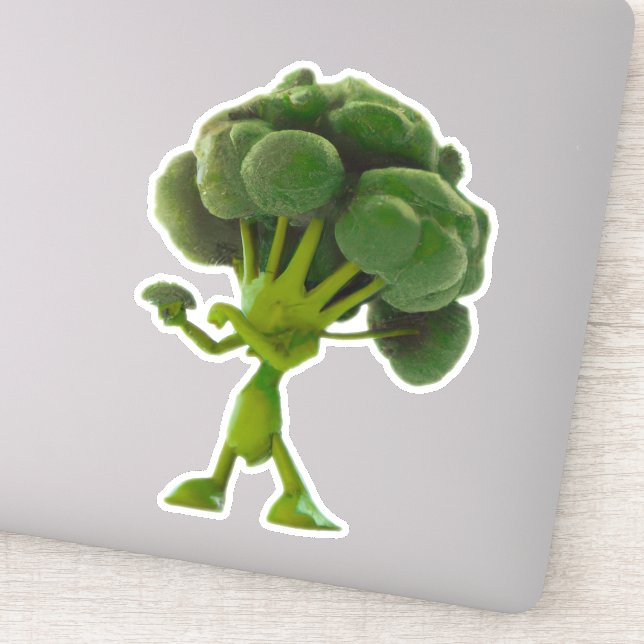 Fun Fighting Broccoli Aufkleber - Anpassbares Quir (Detail)
