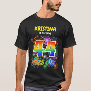 Fun Fireworks, Rainbow Look "44", 44. Geburtstag T-Shirt