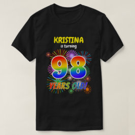 Fun Fireworks, Rainbow Look "98", 98. Geburtstag T-Shirt