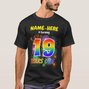 Fun Fireworks, Regenbogen Look "19", 19. Geburtsta T-Shirt