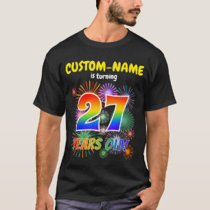 Fun Fireworks, Regenbogen Look "27", 27. Geburtsta T-Shirt