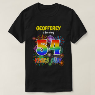 Fun Fireworks, Regenbogen-Look "54", 54. Geburtsta T-Shirt