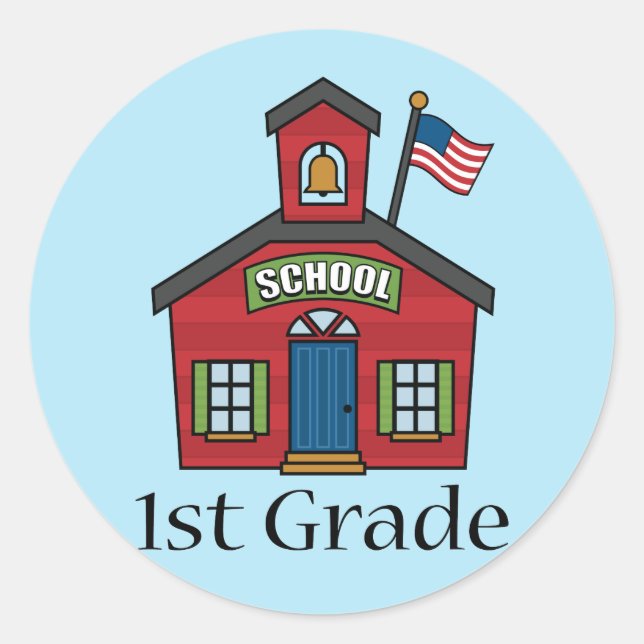Fun First Grader School Geschenk Runder Aufkleber (Vorderseite)