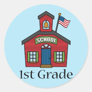 Fun First Grader School Geschenk Runder Aufkleber