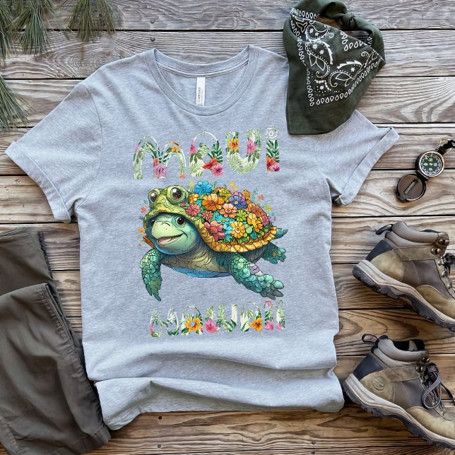 Fun & Flair Maui Turtle Hibiskus Hawaii T-Shirt (Von Creator hochgeladen)
