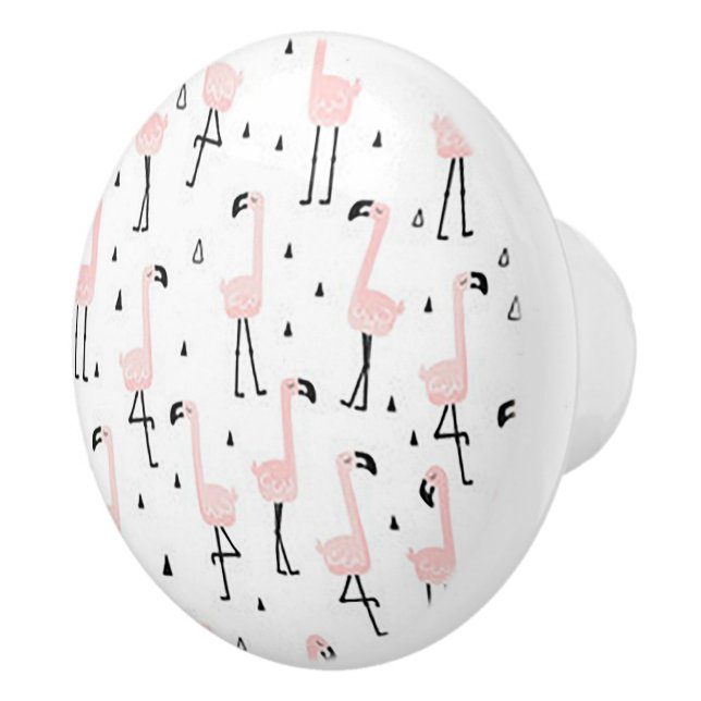 Fun Flamingo Ceramic Door Knob Keramikknauf (Rechts)