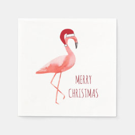 Fun Flamingo Weihnachtsnapkins Serviette