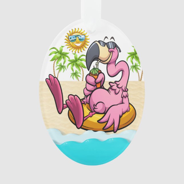 Fun Flamingos Ornament (Vorderseite)
