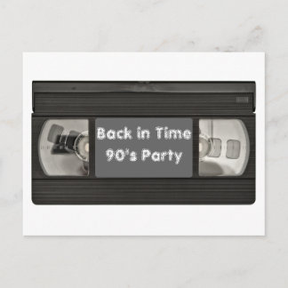Fun Flash Back VHS Party laden Einladungspostkarte