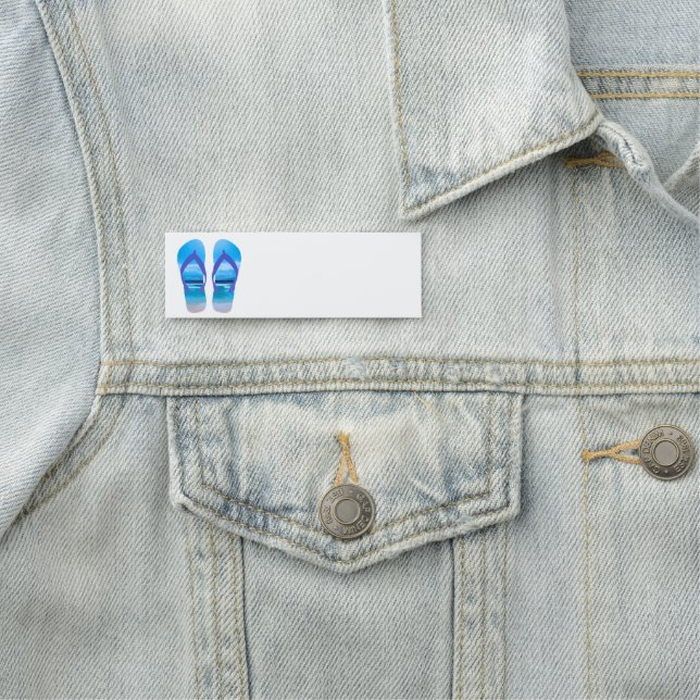 Fun Flip Flops mit Beach Scene Namensschild (Beispiel)