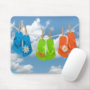 Fun Flip Flops on Clothesline Mousepad