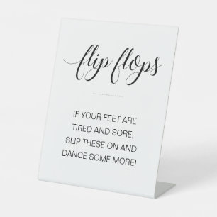 Fun Flip Flops tanzen noch etwas Hochzeit Sockelschild