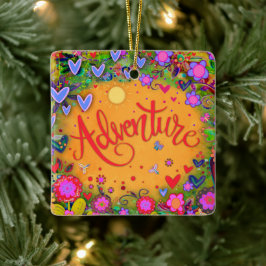 Fun Floral Adventure farbenfrohe Hübsche Herzen Keramikornament