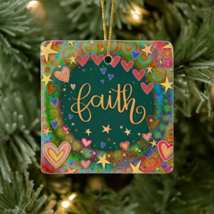 Fun Floral Faith Hübsch Heart Inspirivity Keramikornament