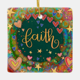 Fun Floral Faith Hübsch Heart Inspirivity Keramikornament