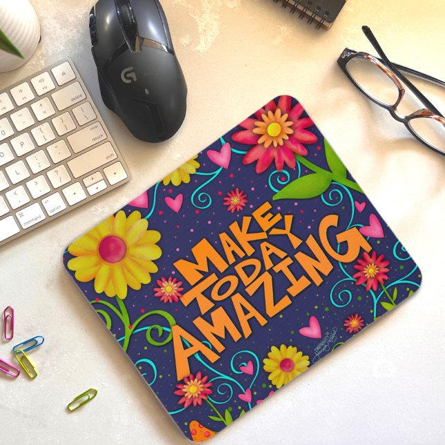 Fun floral fröhliches Phantastisches Zitat Mousepad (Von Creator hochgeladen)